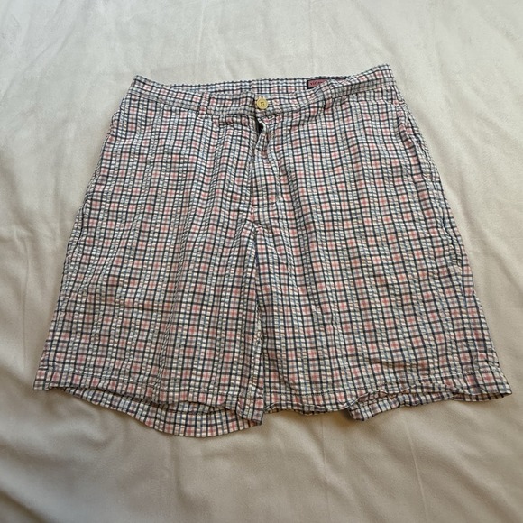 Vineyard Vines Men's Chino Club Short Size 34 Multicolor Plaid Blue Pink White - Picture 1 of 9